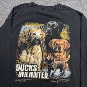 Ducks Unlimited Duck Hound Dog Hunting Outdoor Graphic Long Sleeve Sz XL